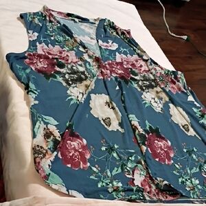 Beacon Blue and Pink Floral Blouse